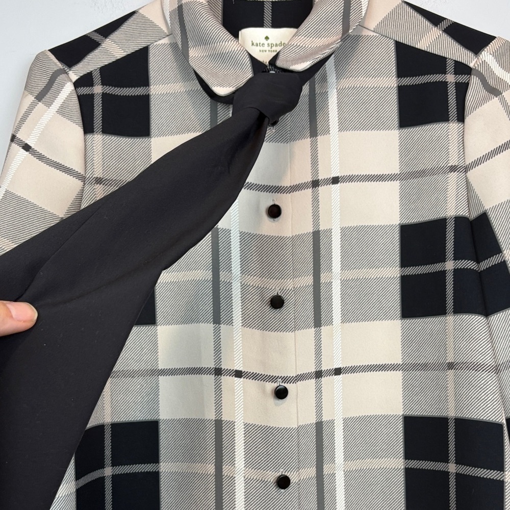 Kate Spade NY Woodland Plaid Griffin Dress with Black Tie - Picture 6 of 11